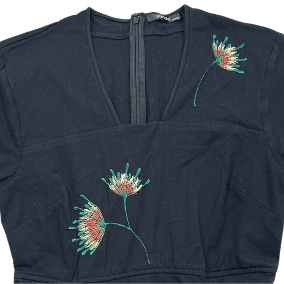 eShakti Black Embroidered Cotton Dress - Picture 3 of 7